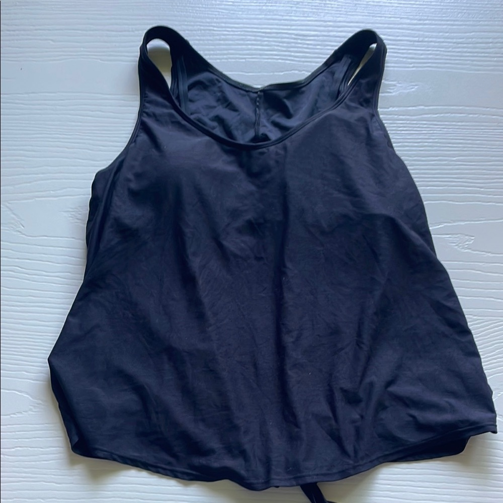 Kona Sol Blue Sleeveless Fitted Tank Swim Top